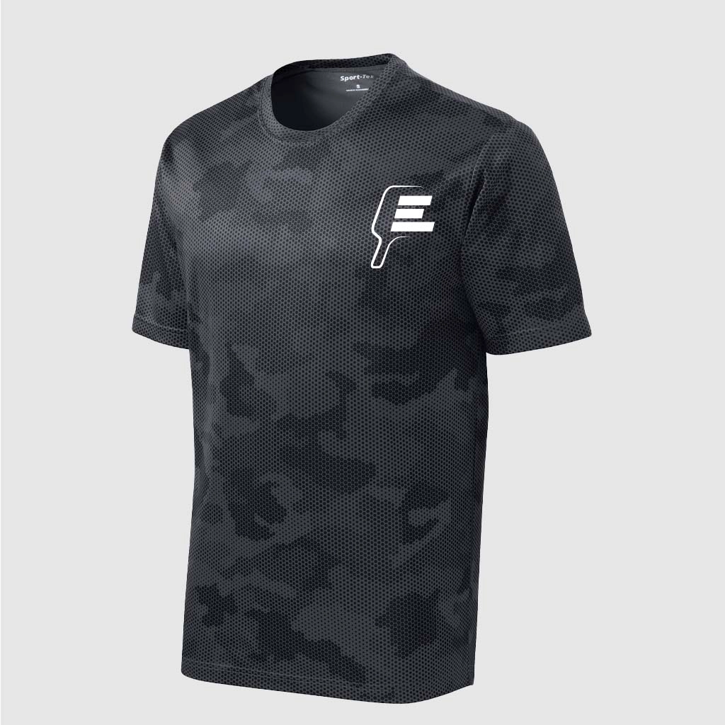 Black Empire Pickleball shirt front view with white paddle logo