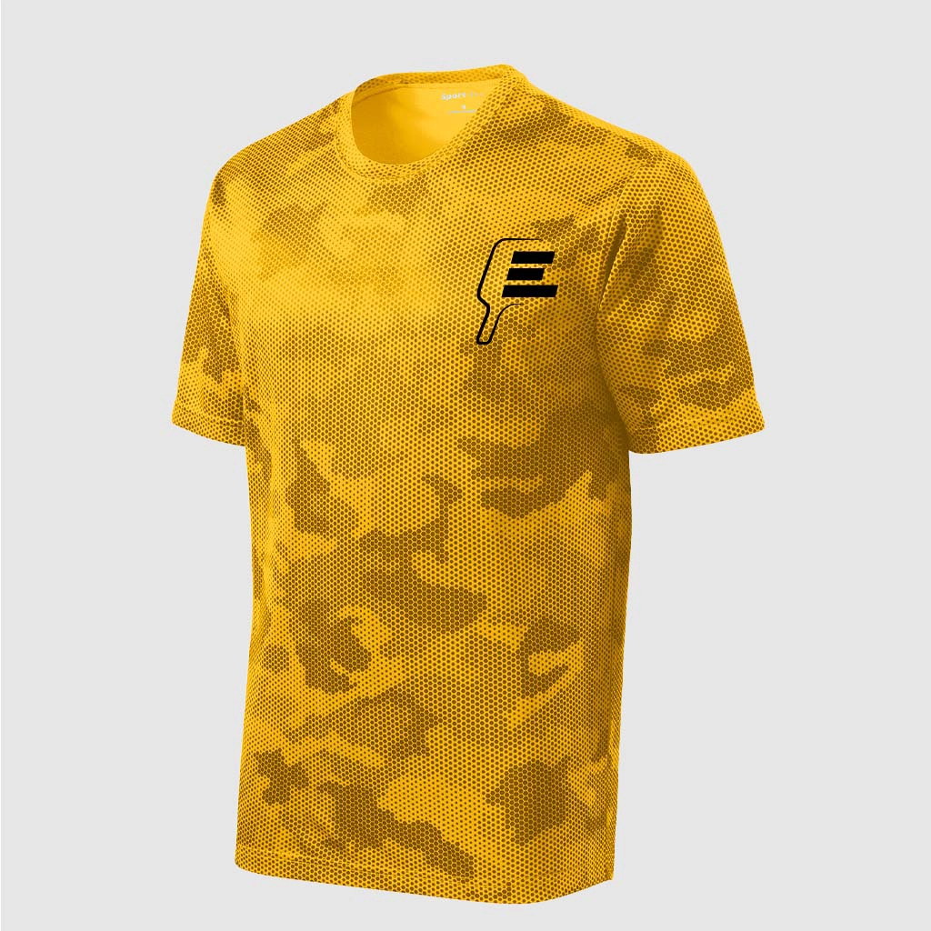 Yellow Empire Pickleball shirt front with paddle emblem